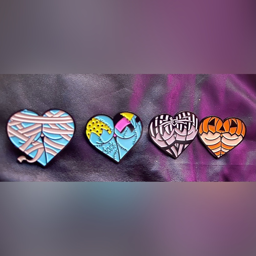 Jack Skellington/ Sally enamel pins